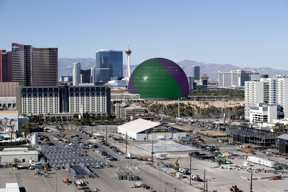 The view from a penthouse suite for sale at The Signature at MGM Grand on Tuesday, Aug. 29, 202 ...
