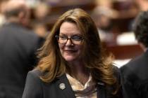 Assemblywoman Michelle Gorelow, D-Las Vegas, is seen during the first day of the Legislature in ...