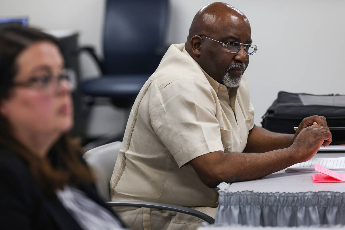 Dr. George Chambers speaks on the second day of a hearing regarding a sexual misconduct complai ...