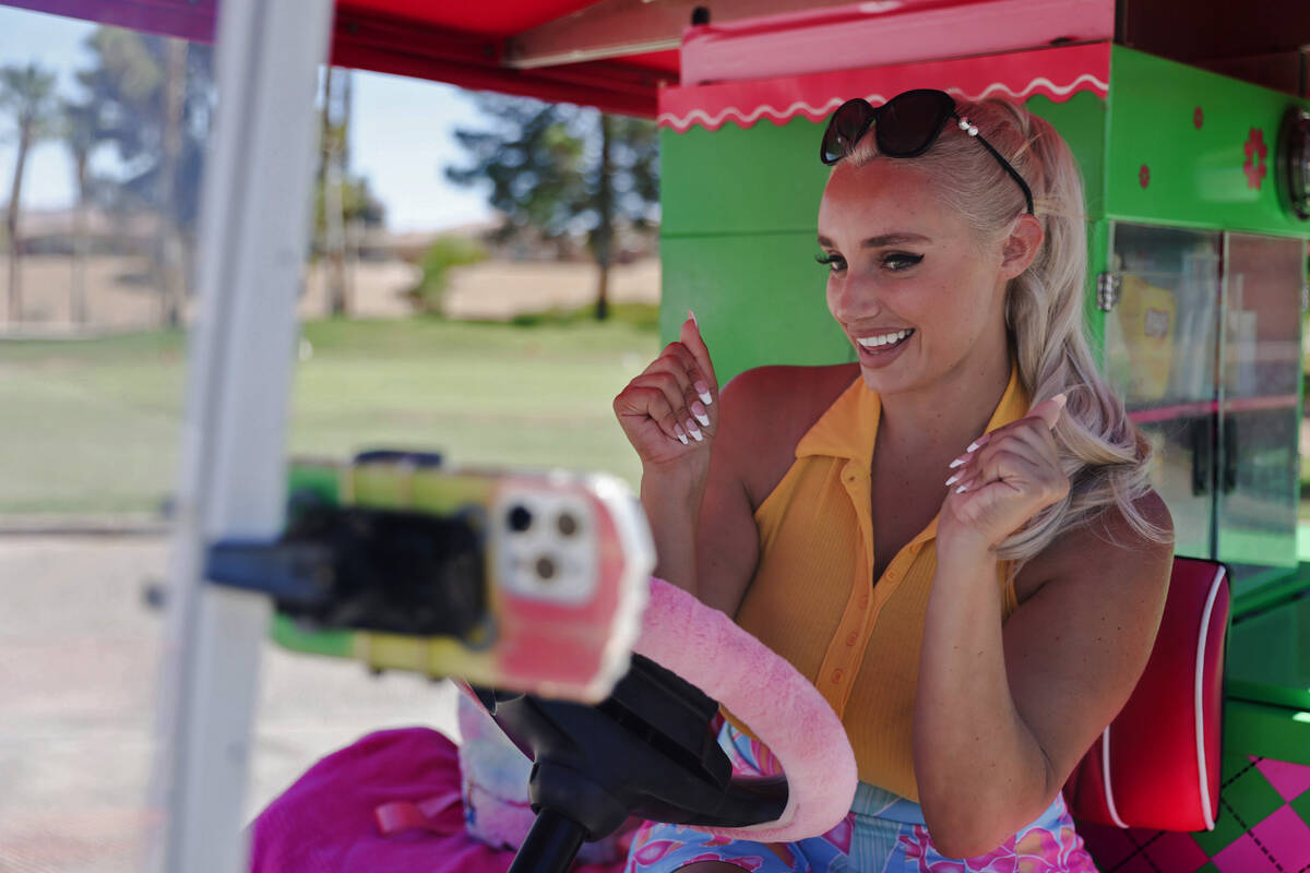 Cass Holland, a cart girl with a massive Tik Tok following, creates a video for her social cont ...
