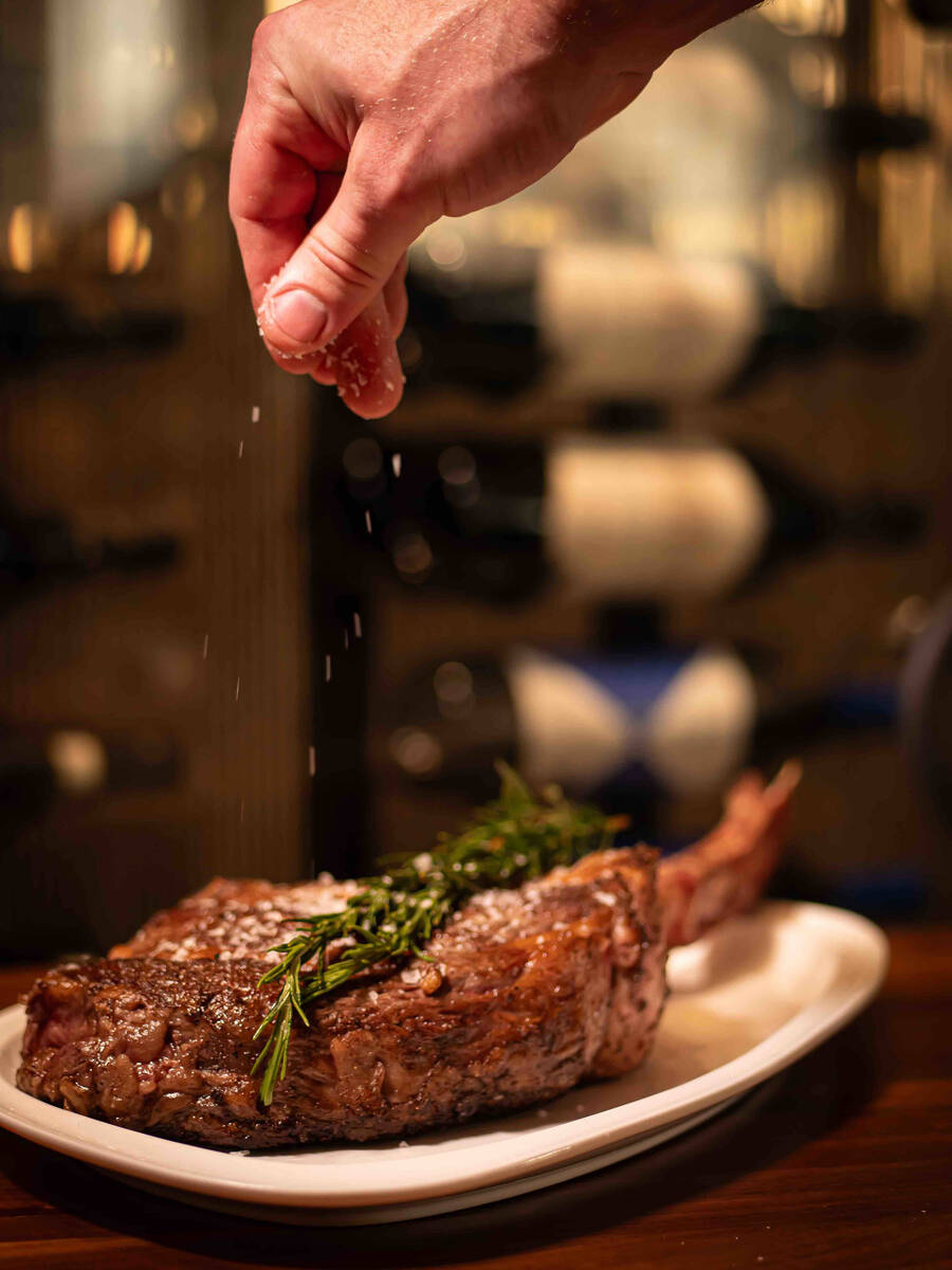 A filet from Joel’s Chophouse inside the Ahern Hotel, on West Sahara Avenue just west of ...