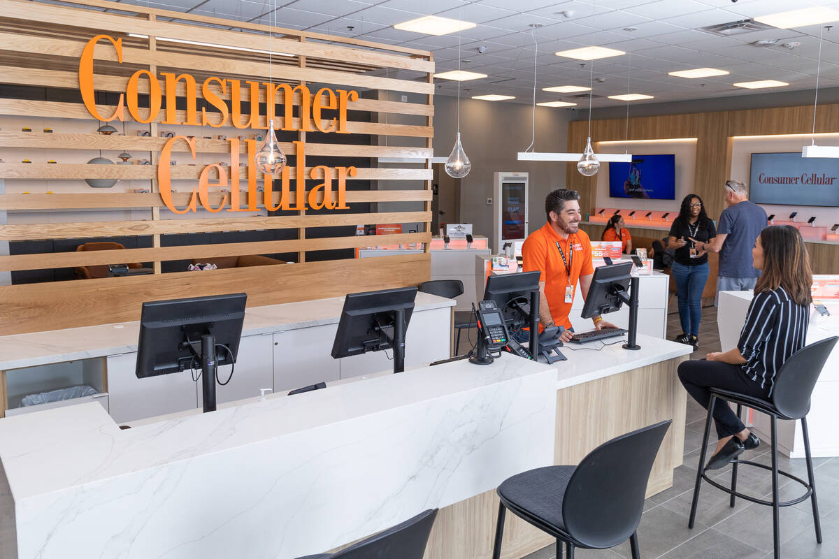 The inside of a Consumer Cellular store, as the company recently opened its first location in L ...