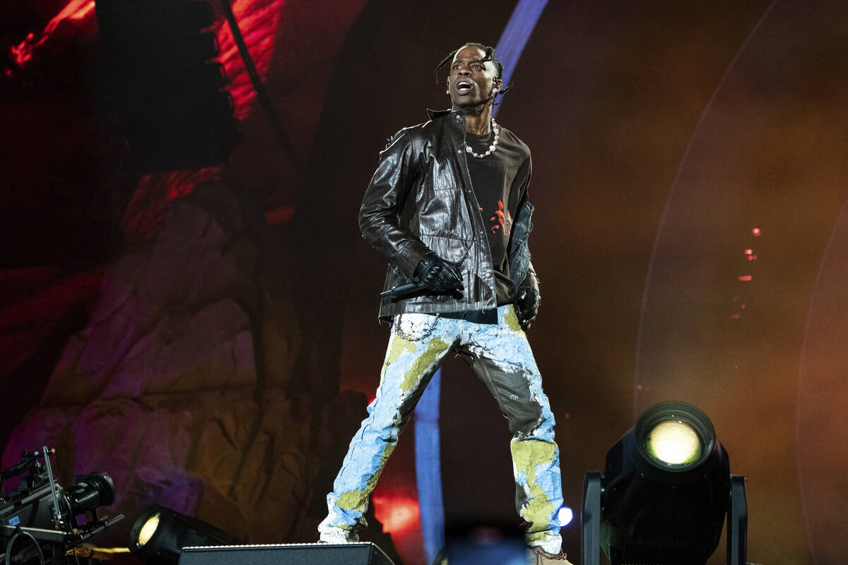 Travis Scott performs at Day 1 of the Astroworld Music Festival at NRG Park on Friday, Nov. 5, ...