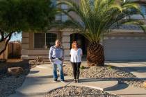 Noelle Geraci and her mother, Shirley, in front of their Las Vegas-area home (Marshall Scheuttl ...
