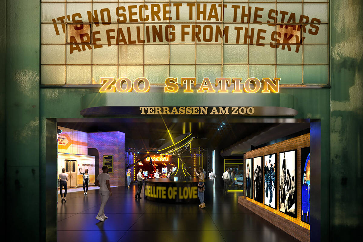 A rendering of "Zoo Station: A U2: UV Experience" immersive fan portal, which opens Sept. 28, 2 ...