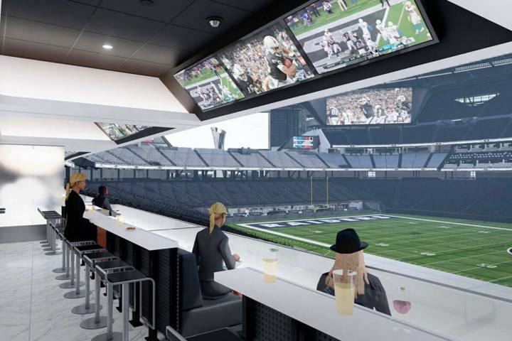Artist renderings of newly planned suite spaces at Allegiant Stadium. (Courtesy of Las Vegas St ...