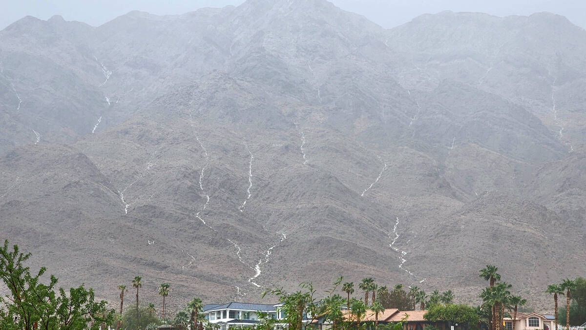 Waterfalls on Frenchman Mountain on the east side of the Las Vegas Valley on Friday, Sept. 1, 2 ...