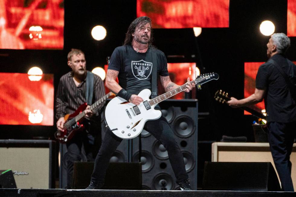 Dave Grohl of the Foo Fighters performs at Festival d'ete de Quebec on Saturday, July 8, 2023, ...