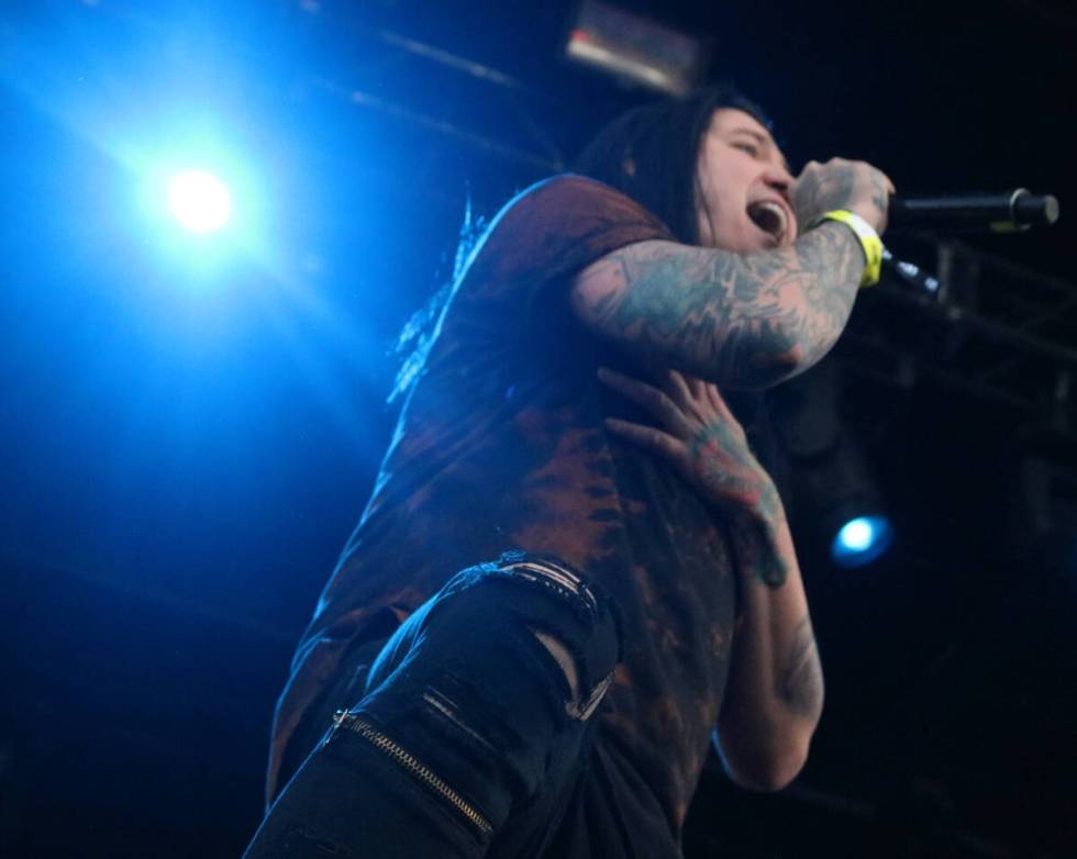 Craig Rabbitt, lead singer of local band Escape the Fate, performs at Las Rageous, a hard rock ...