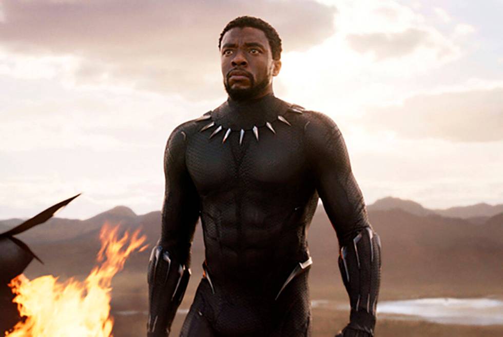This image released by Disney and Marvel Studios' shows Chadwick Boseman in a scene from " ...