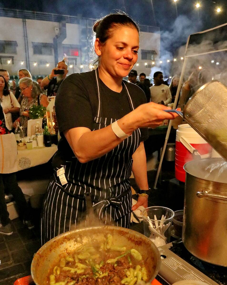 Chef Gina Marinelli at the 2019 Vegas Unstripped food festival in the Arts District of Las Vega ...
