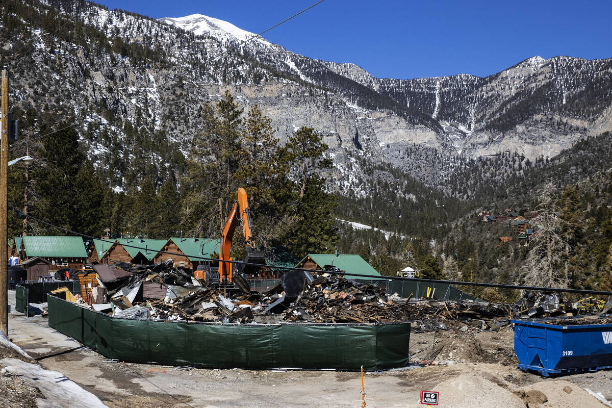 Crews started the final demolition of the Mt. Charleston Lodge on Tuesday, March 15, 2022, in M ...