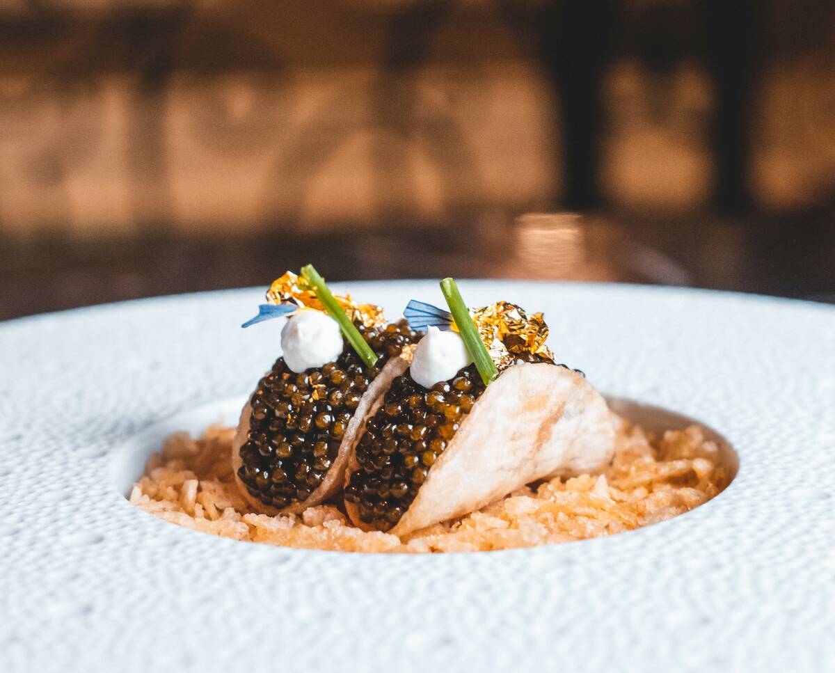 Caviar tacos from Petrossian Bar in Bellagio on the Las Vegas Strip. (MGM Resorts)