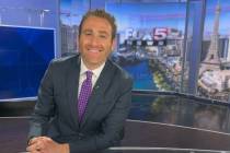 Mike Davis, shown on the Fox 5 news desk, is moving to a new role at Silver State Sports and En ...