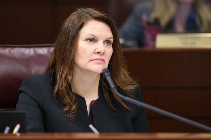 Assemblywoman Michelle Gorelow, D-Las Vegas, listens to testimony during an Education Committee ...