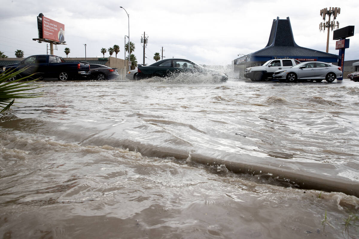 Water pours through Las Vegas casino after heavy rain hits Nevada