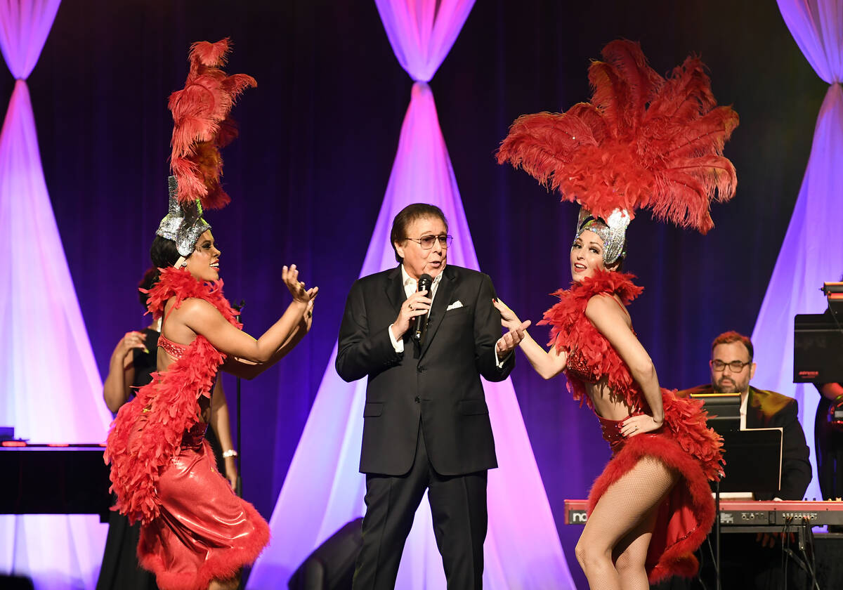 Singer Dennis Bono performs during the production "Las Vegas Will You Marry Me" before a weddin ...