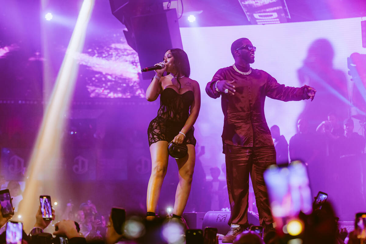 Yung Miami of City and Diddy are shown at Drai's Nightclub at The Cromwell on Sunday, Sept. 3, ...