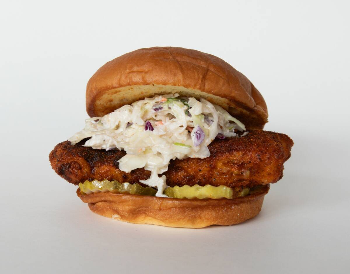 A hot chicken sandwich from Wing Zone Hot Chicken and Wings, a Wing Zone spinoff brand that lau ...