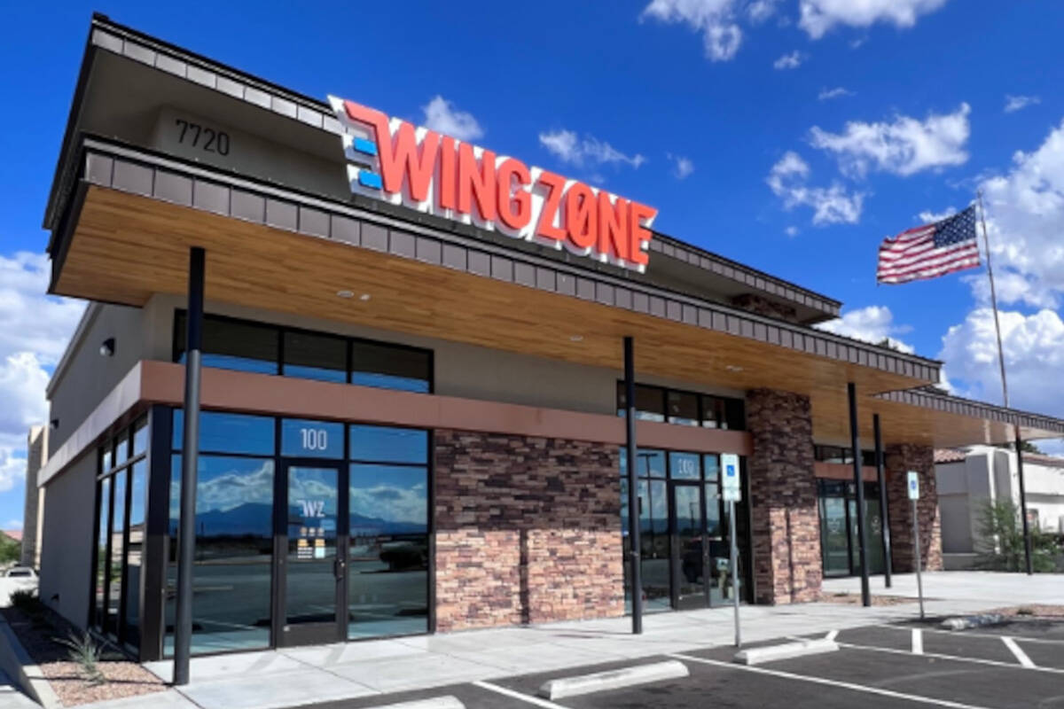 The exterior of the new Wing Zone Hot Chicken and Wings shop on Las Vegas Boulevard South. The ...