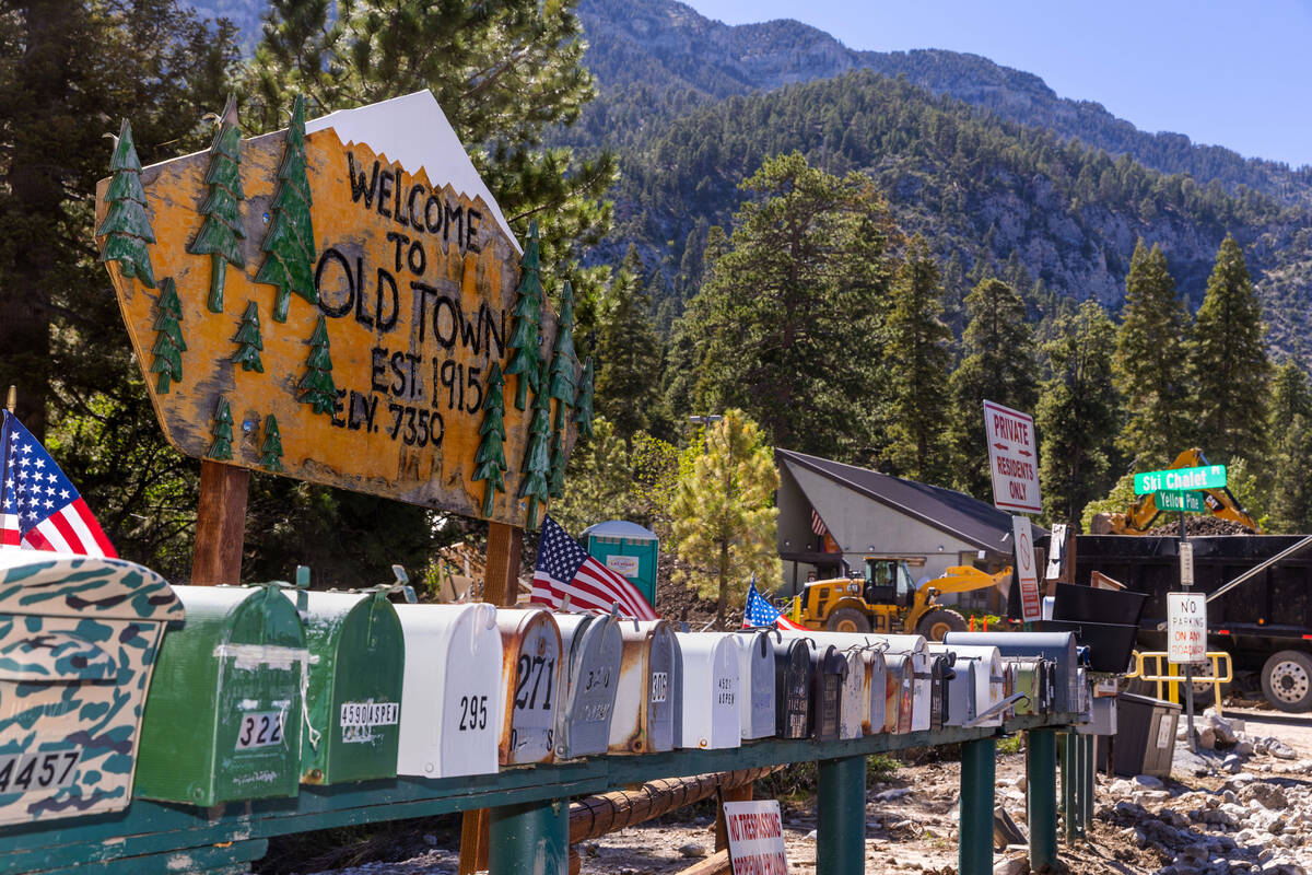 Repairs continue in Old Town on Mount Charleston on Wednesday, Sept. 6, 2023, in Las Vegas. (L. ...