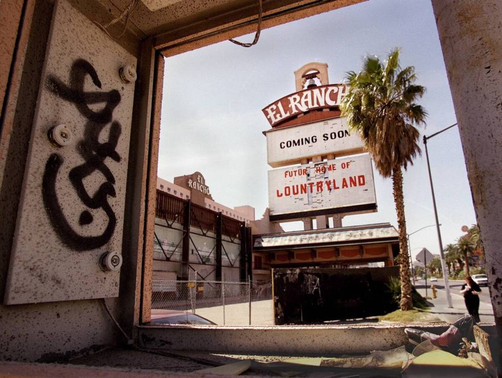 The El Rancho had become an eyesore before it was imploded Oct. 3, 2000. (Review-Journal files)
