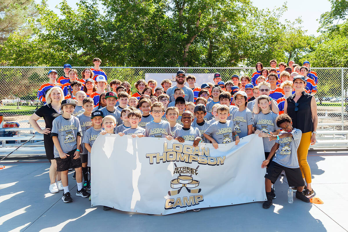 More than 60 local kids participated in a street hockey camp headlined by Vegas Golden Knight a ...