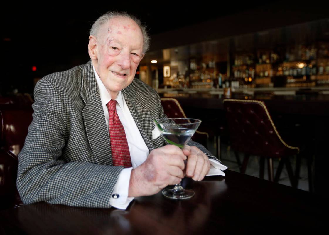 Former Las Vegas Mayor Oscar Goodman poses for a photo at Oscar's Steakhouse in downtown Las Ve ...