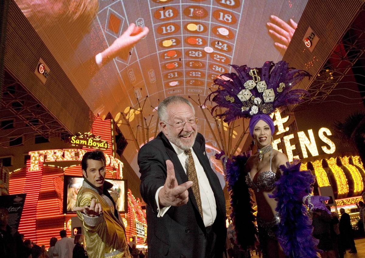Oscar Goodman on Fremont Street (Photo by John Locher)