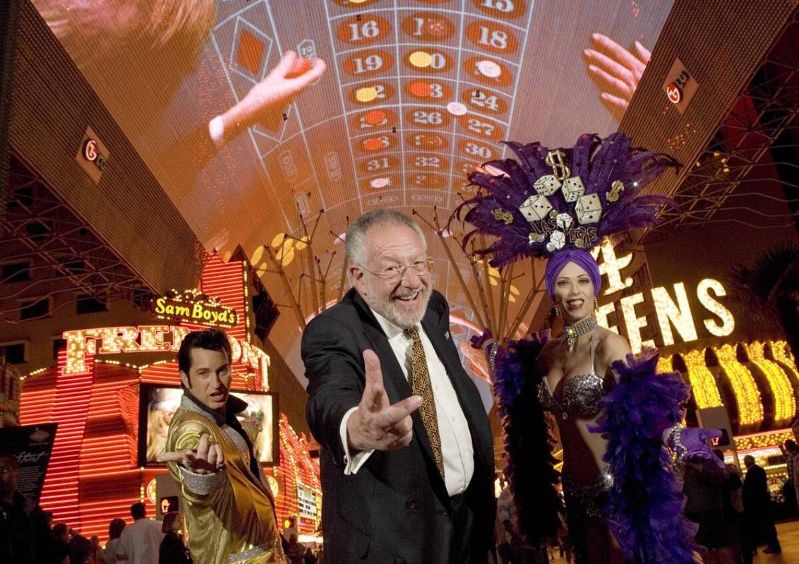 Oscar Goodman on Fremont Street (Photo by John Locher)