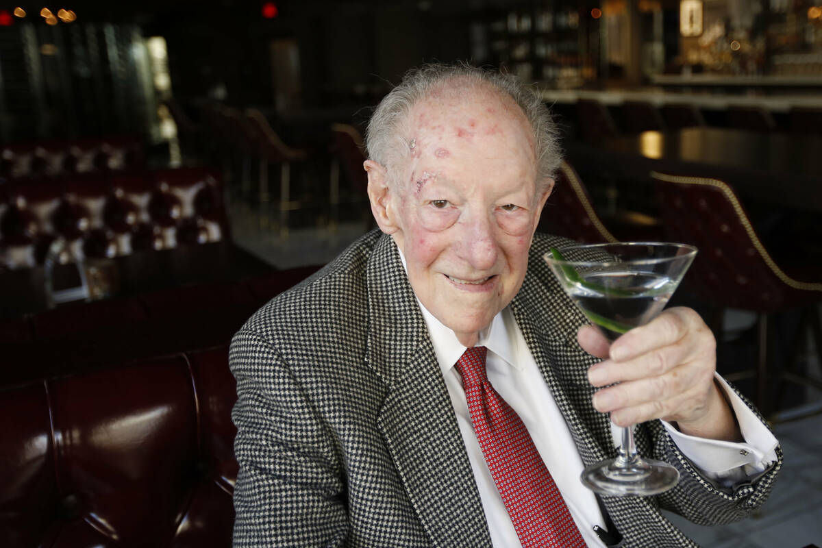 Former Las Vegas Mayor Oscar Goodman poses for a photo at Oscar's Steakhouse in downtown Las Ve ...