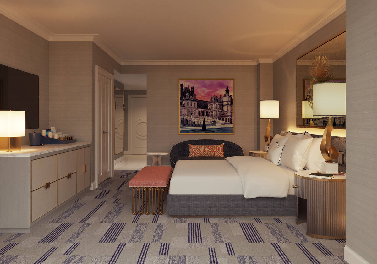 A rendering of a king suite in the Fontainebleau Las Vegas. (Fontainebleau Development)