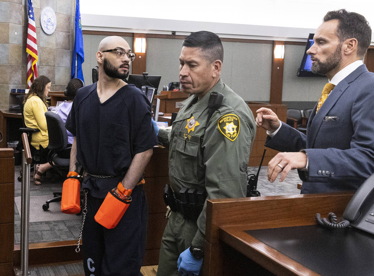 Joel Nunez Cruz is escorted out of the courtroom after his sentencing at the Regional Justice C ...