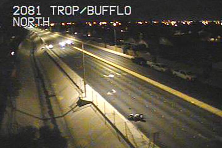 The West Tropicana Avenue and South Buffalo intersection is devoid of traffic as Metro's fatal ...