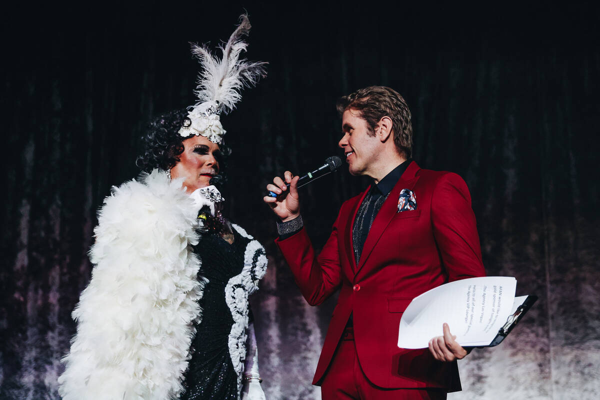 Norma Llyaman, left and Perez Hilton host the annual AFAN Black and White Party at Palms Casino ...