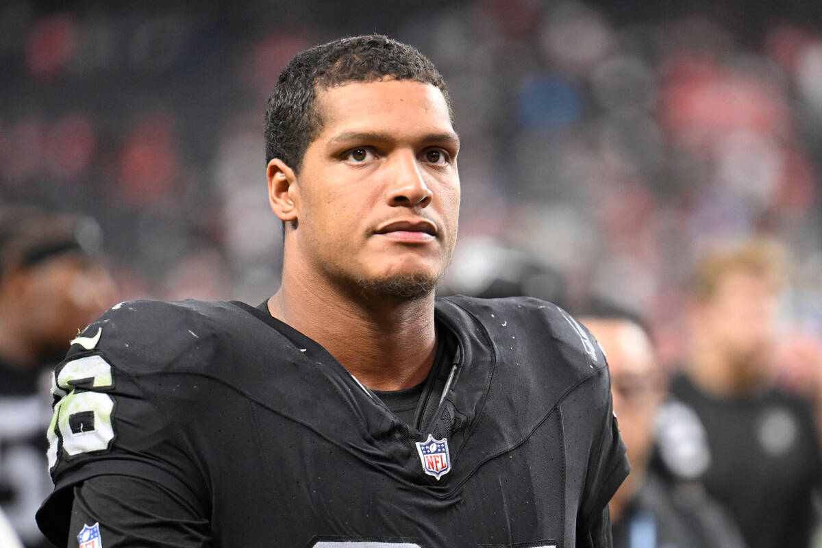 Las Vegas Raiders defensive end Isaac Rochell #96 plays during a pre-season NFL football game a ...
