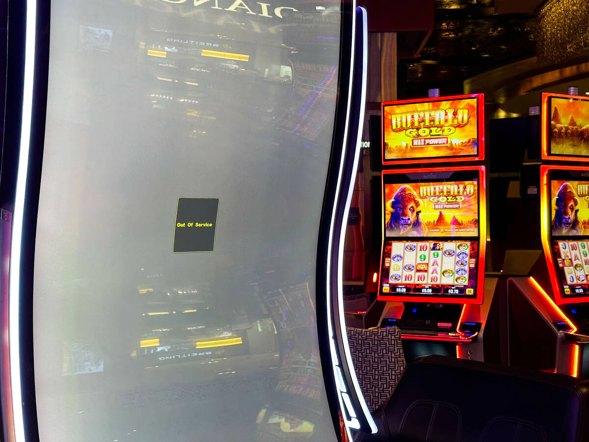 Some slots machines and kiosks remain down at Aria Resort and Casino after MGM Resorts Internat ...