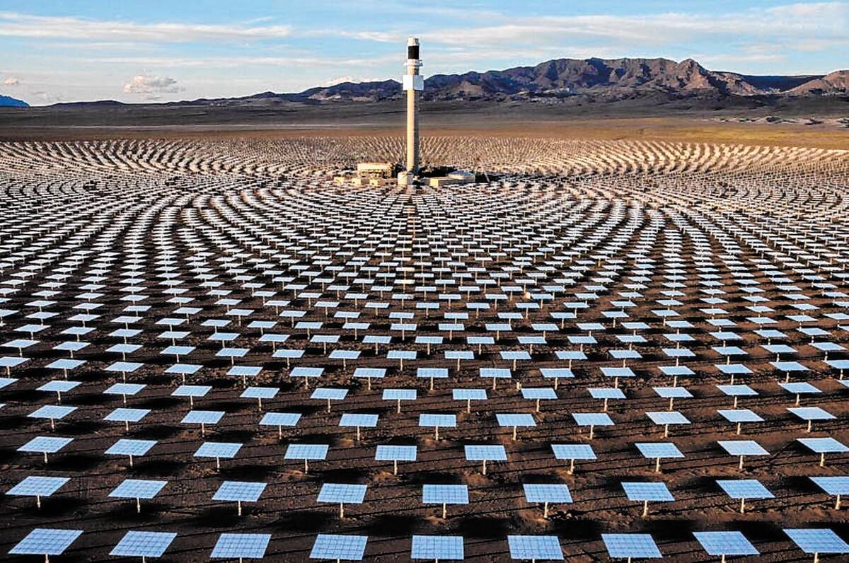 FILE - Crescent Dunes solar plant in Nye County, northwest of Tonopah. (SolarReserve)