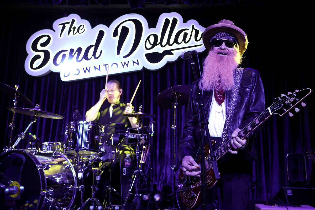 ZZ Top front man Billy F. Gibbons performs on opening night at The Sand Dollar Lounge Downtown ...