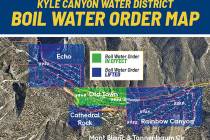 This map shows recently lifted boil water orders for subdivisions on Mount Charleston and the o ...