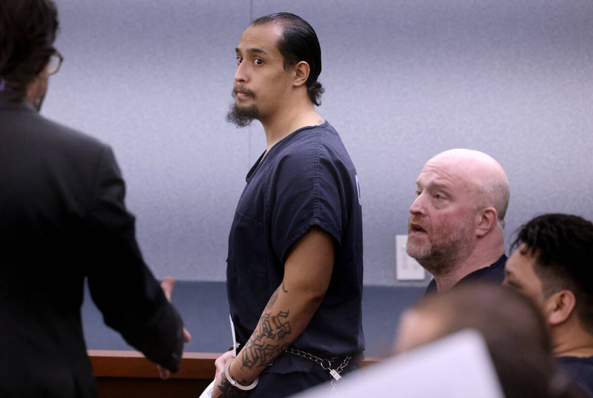 Victor Angel Villanueva, appears in court for sentencing at the Regional Justice Center in Las ...