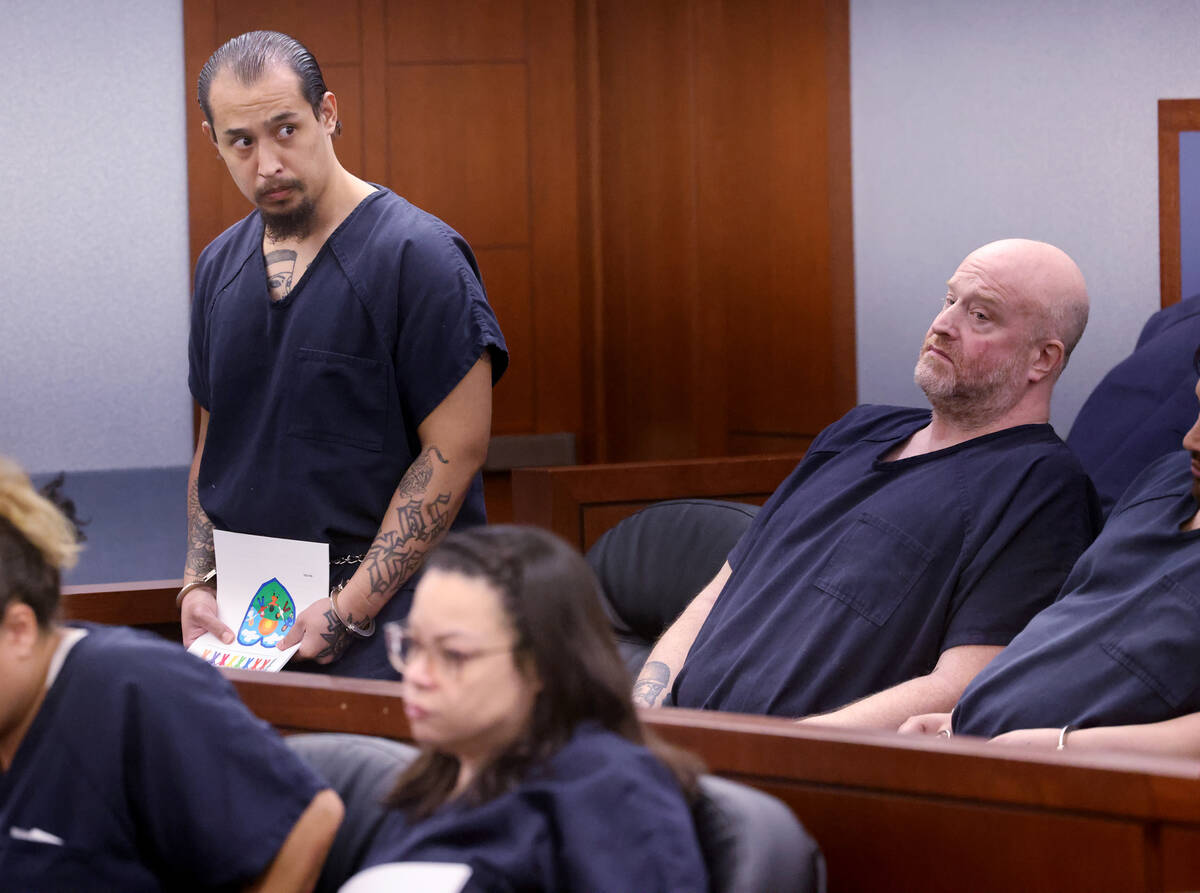 Victor Angel Villanueva, appears in court for sentencing at the Regional Justice Center in Las ...