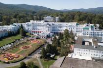 This Sept. 15, 2019, photo shows The Greenbrier resort nestled in the mountains in White Sulphu ...