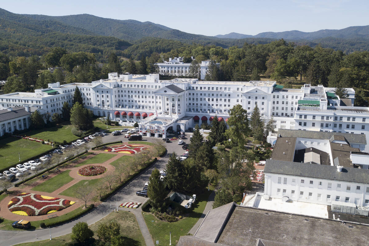 FILE - This Sept. 15, 2019, file photo shows The Greenbrier resort nestled in the mountains in ...
