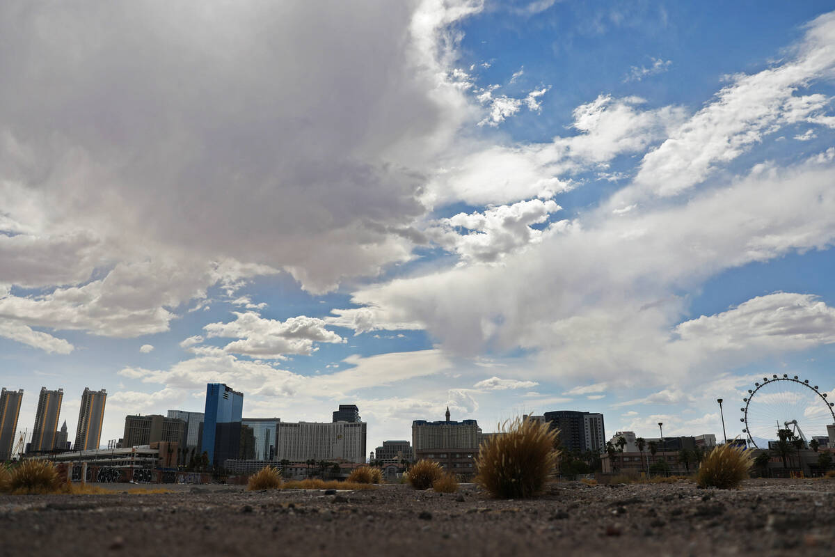 Rain south of the Las Vegas Valley on Wednesday, Sept. 13, 2023, is not expected to move into t ...