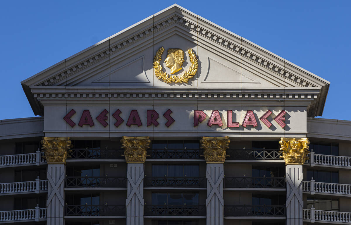 An exterior view of Caesars Palace on Thursday, Jan. 26, 2023, in Las Vegas. (Chase Stevens/Las ...