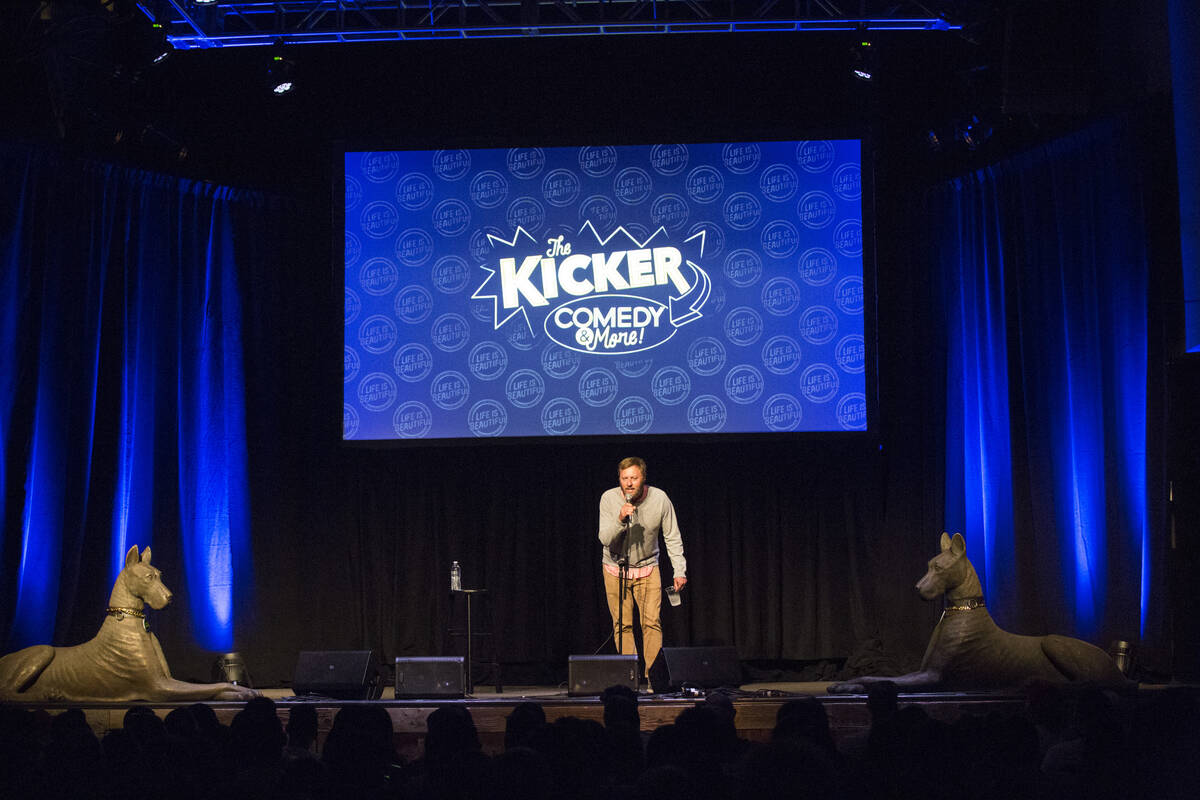 Rory Scovel performs a comedy set at The Kicker during the first day of the annual Life is Beau ...
