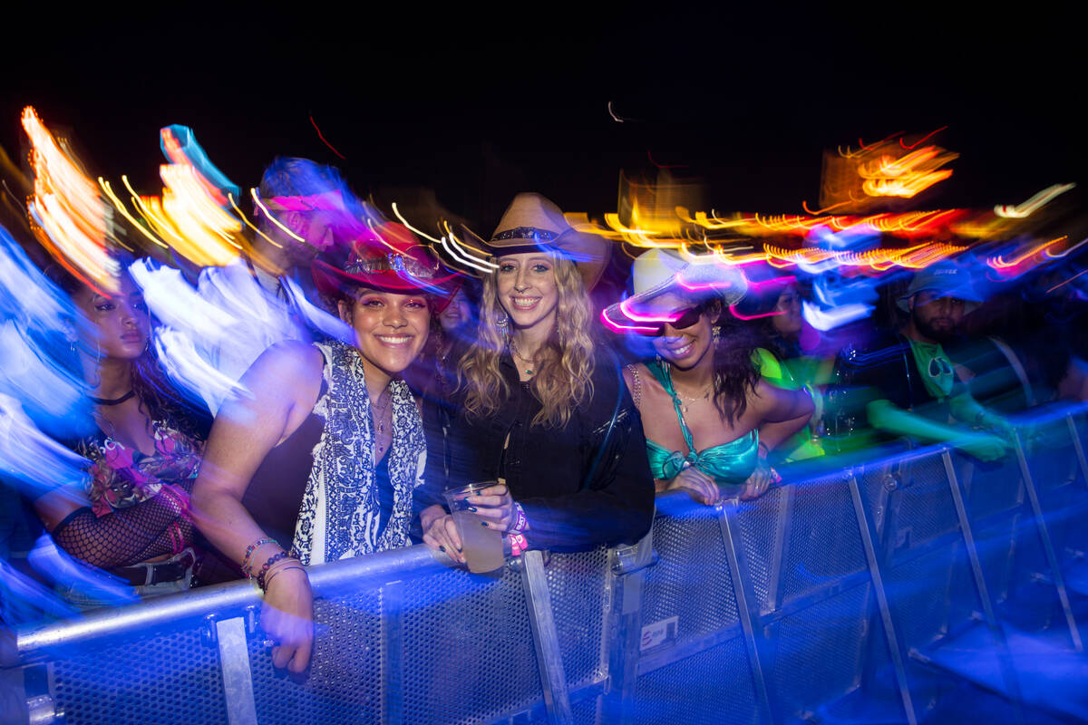 Fans pose for a picture while waiting for Alessia Cara during of the Life is Beautiful festival ...