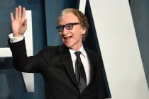 Bill Maher arrives at the Vanity Fair Oscar Party on Sunday, March 27, 2022, at the Wallis Anne ...