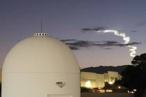 The rocket's contrail can be seen at the far right after its Thursday, Sept. 14, 2023, launch f ...